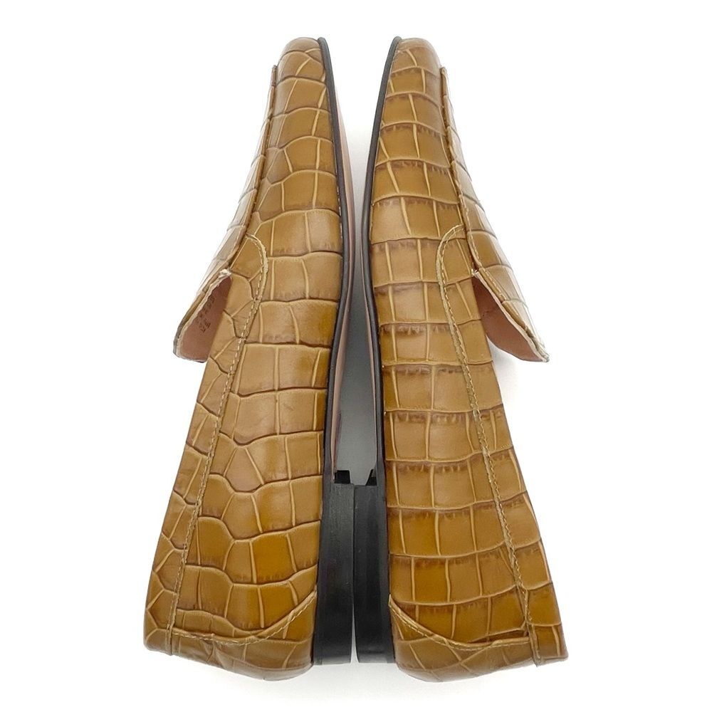 NEW J. Crew Cecile Croc Embossed Leather Slipper Loafer Tan Slip-On Size 7 NWOB - Picture 11 of 16